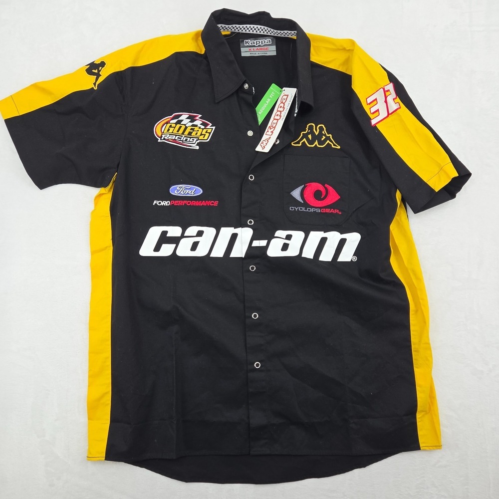 Kappa Mens XL Can-Am Motorcycle Racing Snap Shirt Ford NWT New